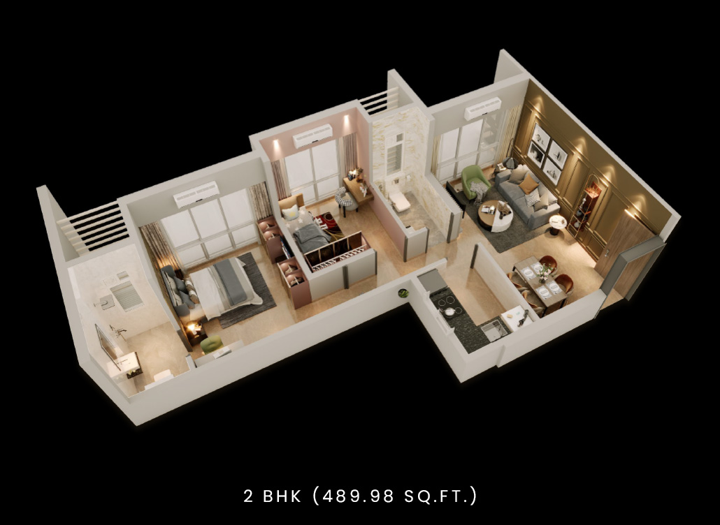 2 BHK Floor Plan — Seventh Avenue Byculla
