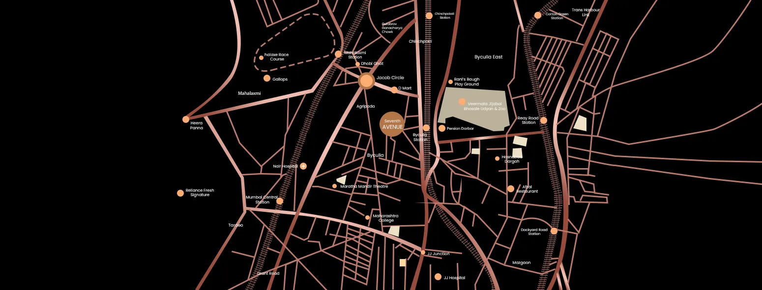 Seventh Avenue Project Location Map — Byculla, South Mumbai